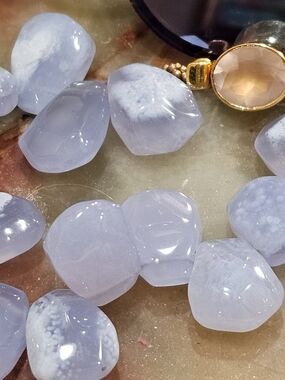 Blue Gemstone Bracelet Pre Owned Gold Vermeil Over Sterling Silver Clasp